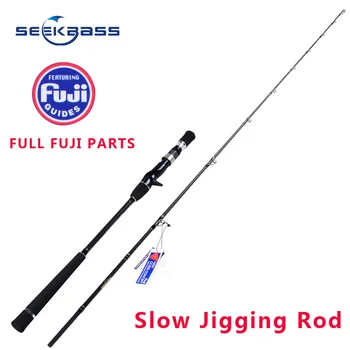 شراءSeekBass صنارة صيد سمك بطيئة القفز 1.93 متر بالكامل من فوجي الوزن: 80-280 جرام PE 1.5-3 # غزل/صب قارب المحيط