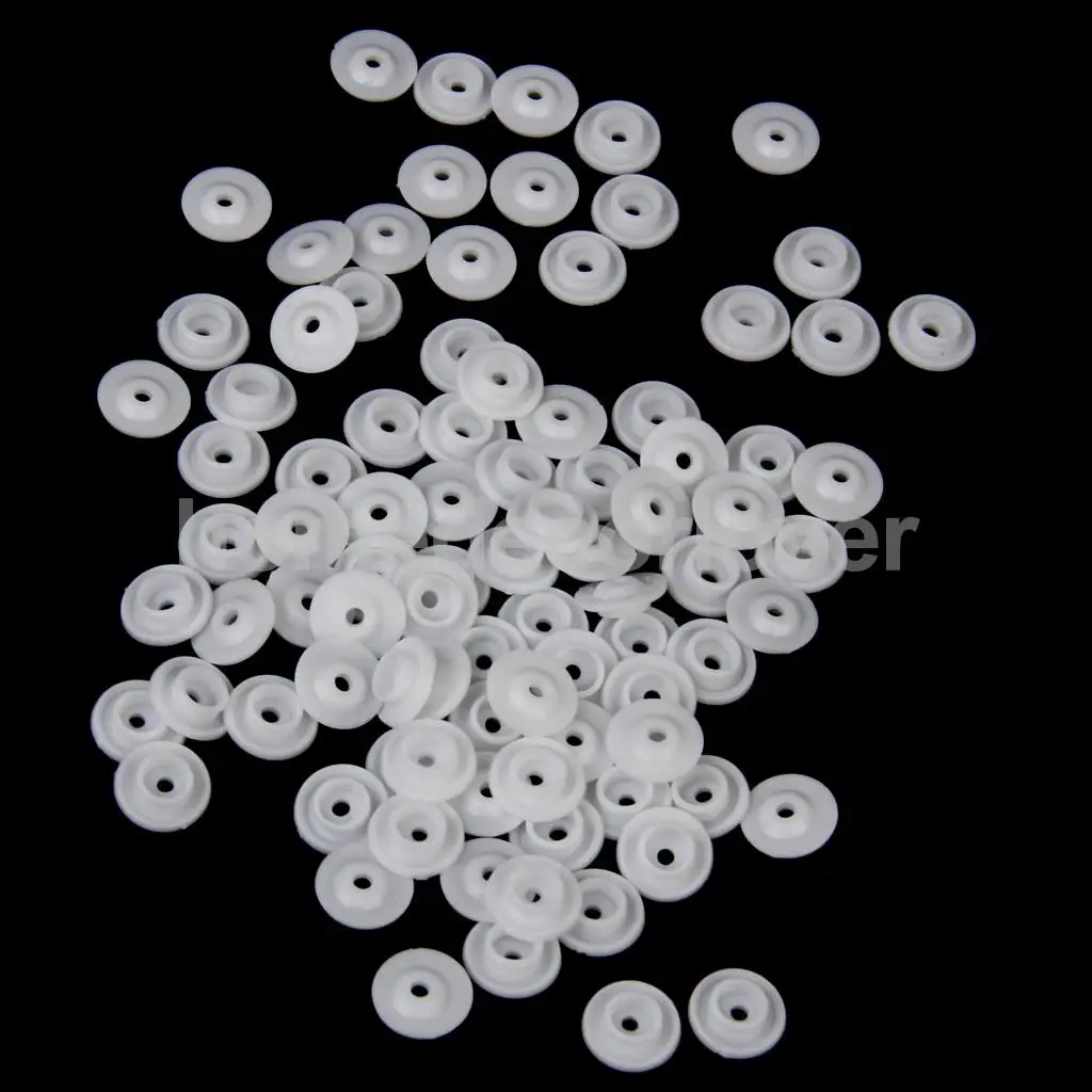 100 Sets T5 White KAM Resin Press Studs Snap Buttons Fasteners Popper White