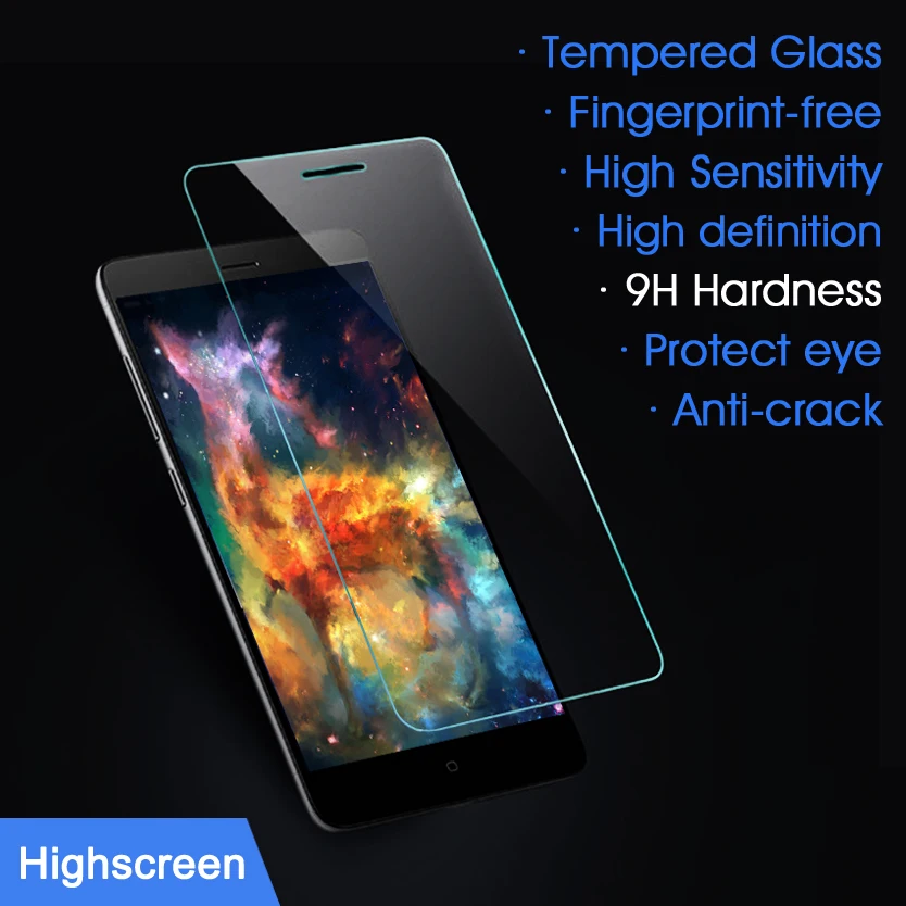 9H Hardness Tempered Glass For HIGHSCREEN POWER RAGE Anti crack Screen