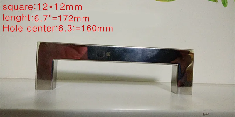 

(Length:172mm)12*12mm Square Bar door handle mirror Stainless Steel Kitchen Door Cabinet Handle knob 6.7"