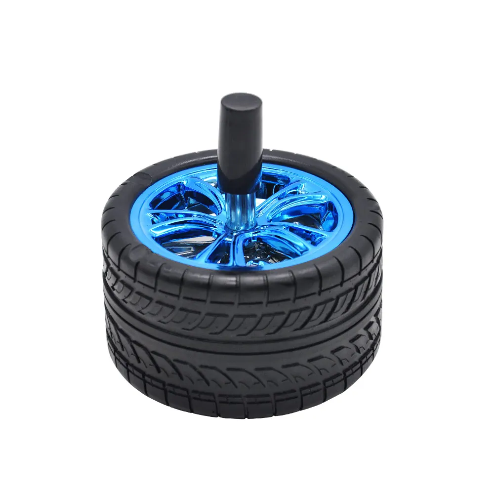 HORNET Creative Rubber Car Tires Ashtray Press Rotary Portable Ash Tray Ashtray Metal Ashtrays With Lids Silicone Ashtray - Цвет: Синий