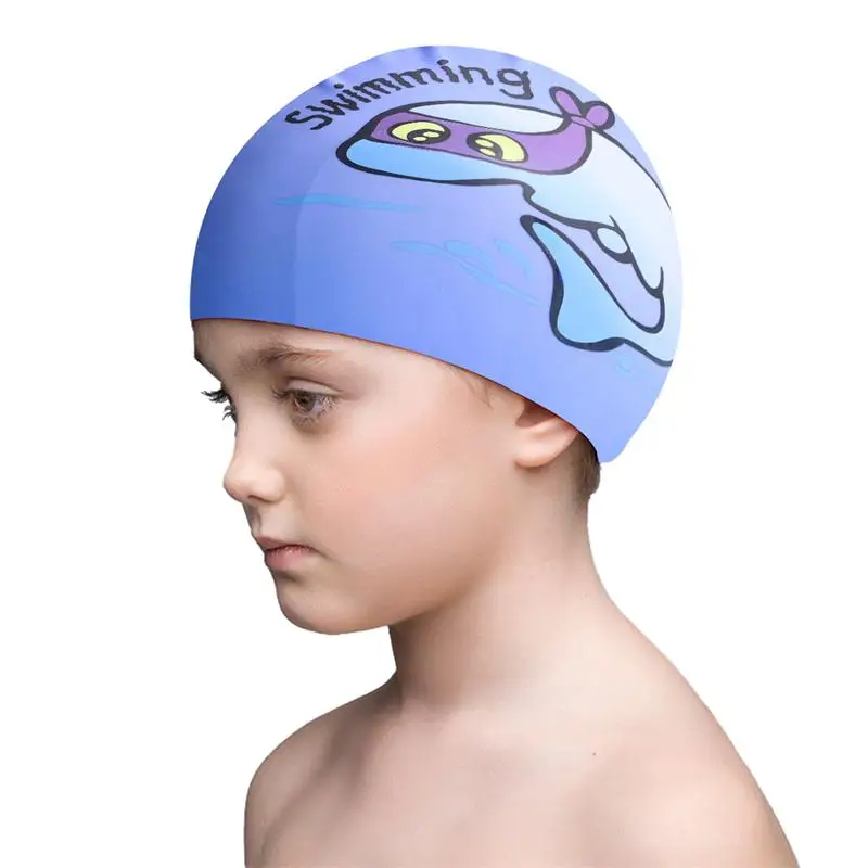 Профессиональный водонепроницаемый защитный практичный силикон шапочка для плавания для детей Детские принадлежности для плавания Водные виды спорта