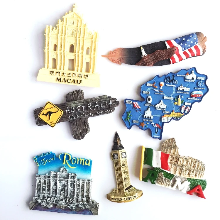

(6 pieces / lot)Creative three - dimensional tourist souvenir refrigerator