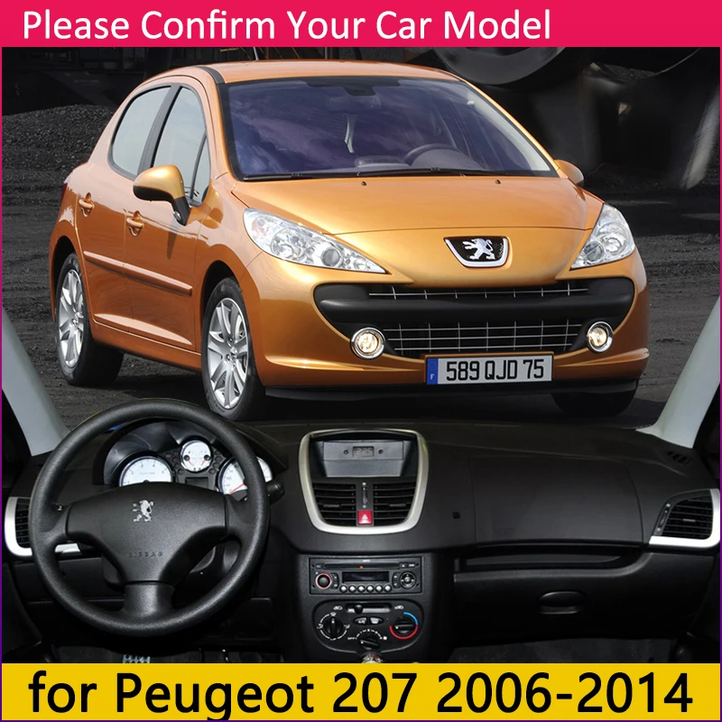 Для peugeot 207 207cc 207sw CC SW RC 2006~ Противоскользящий коврик для приборной панели солнцезащитный коврик защитные аксессуары с покрытием 2010 2013