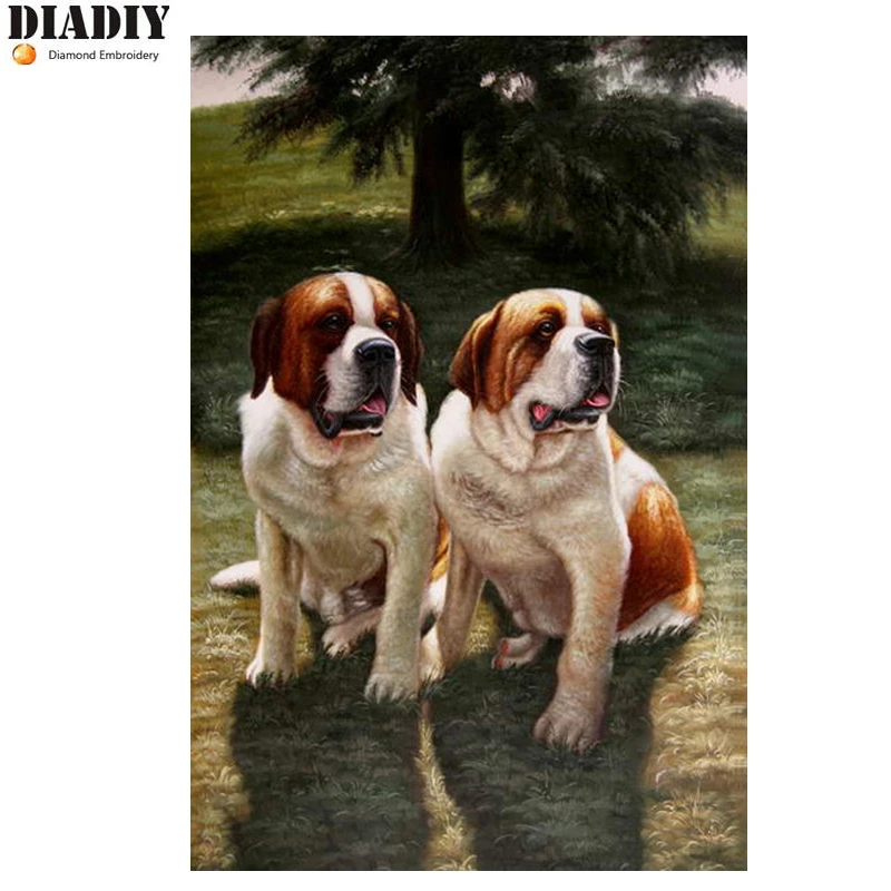 

Full round drill diamond embroidery dog 5d diy diamond painting Cross Stitch Rhinestone mosaic home decoration