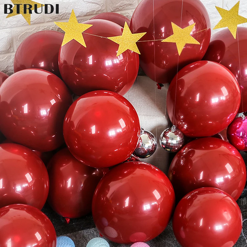 

BTRUDI Ruby red balloon 10inch 2.2g latex balloons rubine wedding decoration home decoration accessories party balloons