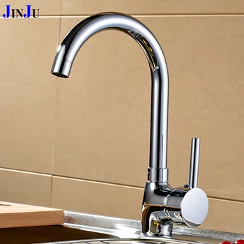 

Free shipping kitchen faucet tap chromate treatment mixed water deck mounted JJJK-2009 include two piples
