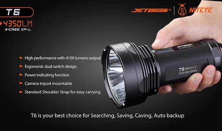 Lanterna de Acampamento com Feixe de Luz Peças de Baterias Máximo de 750 Módulo de Extensão de 3400 Metros + 4 Cree lm Mah Led 4 * t6 4 High Quality Luzes e Iluminação