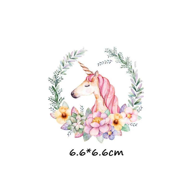 Cartoon Animals Flamingo Iron on Transfers Heat Transfer Ironing Stickers Kids Clothing T-shirt Thermal Patches Decal Appliques