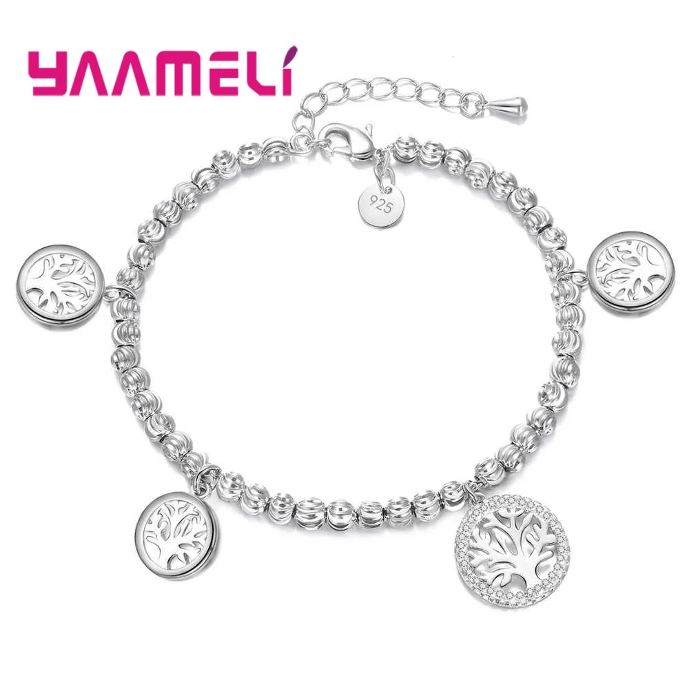 

Top Quality Adjustable Size of Women New Bracelets 925 Sterling Silver Tree Pendant Hand Chain Fast Shipping