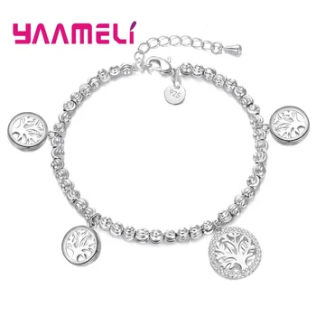 

Top Quality Adjustable Size of Women New Bracelets 925 Sterling Silver Tree Pendant Hand Chain Fast Shipping