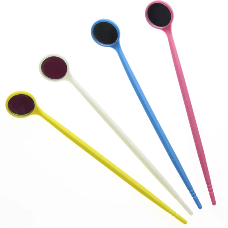 

2pcs Disposable Mouth Exam Reflector Mirrors Plastic Anti-fog Lens Dental Tooth Whitening Oral Hygiene CareTool Color Random