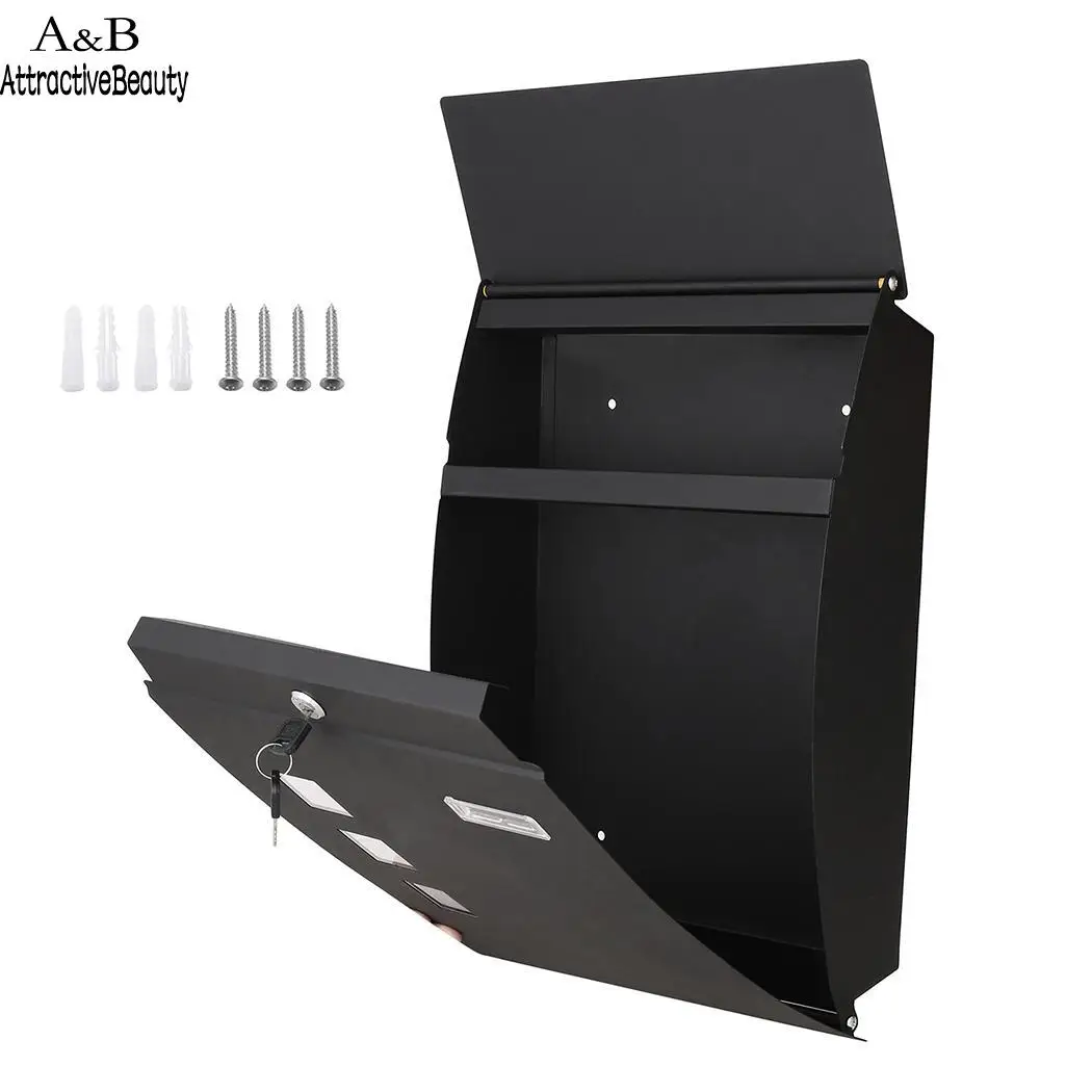 Wall Outside Mounted Lockable Iron Letterbox Mail Box Postbox Wall Outside Mounted Lockable Iron Letterbox Mail Box Postbox
