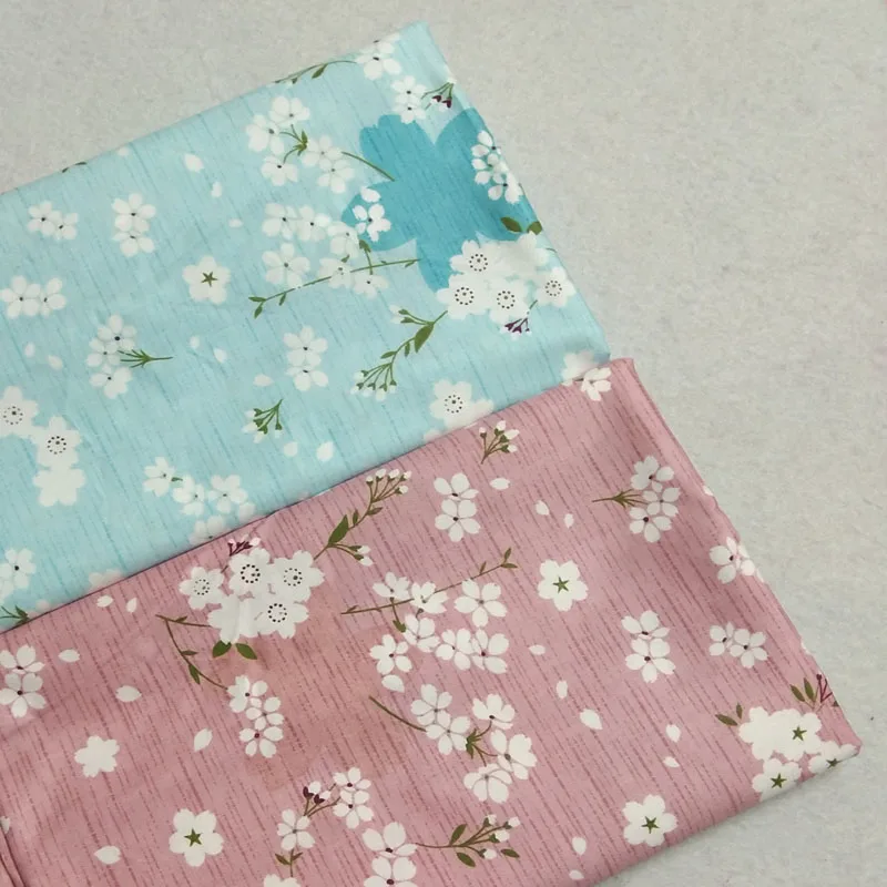 Симпатичные 40x50 см синий розовый Япония Сакура цветы хлопок саржа хлопок ткань комплект для sewling кукла ткань