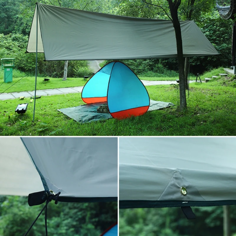 خفيفة قماش القنب في الهواء الطلق التخييم خيمة بقاء المأوى الشمس الظل المظلة الفضة طلاء للماء خيمة للشاطئ التخييم بطانية خفيفة قماش القنب في الهواء الطلق التخييم خيمة بقاء المأوى الشمس الظل المظلة الفضة طلاء للماء خيمة للشاطئ التخييم بطانية