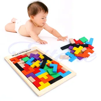 

Tangram Brain Teaser Puzzle Tetris Game Children Wood Educational Toy O26