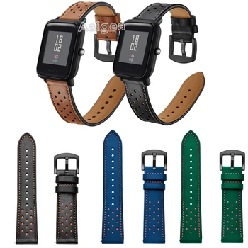 

Fashion Leather Watch Band Strap for Xiaomi Huami Amazfit Bip BIT Replacement Wrist band strap 20mm Leather Bracelet Belt bands