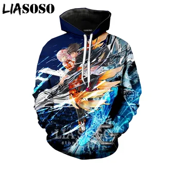

LIASOSO 2019 Winter New Men Women Fashion Sweatshirt 3D Print Anime Guilty Crown Hoodie Long Sleeve Brand Top Pullover B182-12