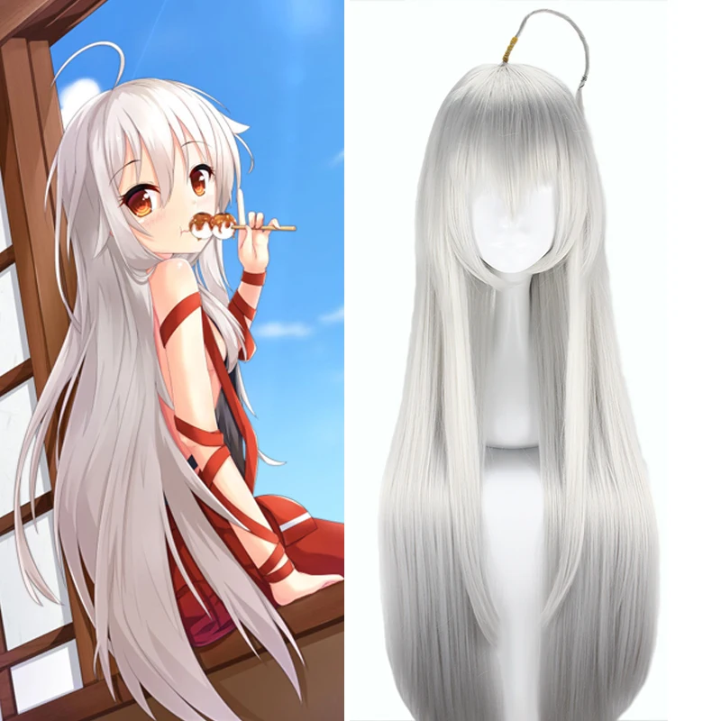 Женский парик для косплея из японского аниме Urara chiya серебристый с длинными