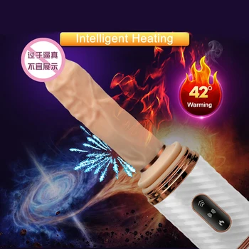Realistic Dildo Automatic Heated Telescopic Dildo Vibrators For Women Wireless Remote Control Retractable Penis Vibrator Sex Toy