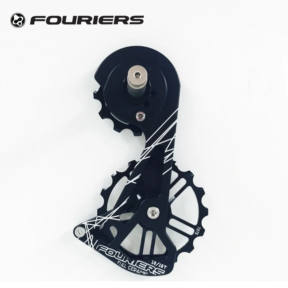 

Fouriers CNC Road Bike Rear Derailleur Cage Full Ceramic Pulleys 12T - 16T Bicycle Drivetrain Jockey For RD 8000 9100