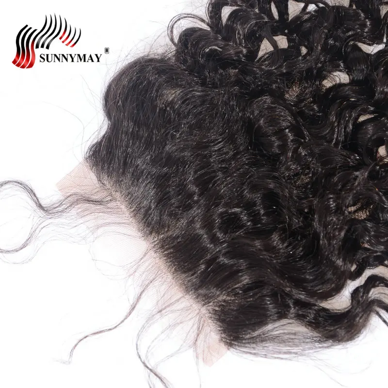 Sunnymay малазийские парики из натуральных волос 5x5 кружева Закрытие Свободные Вьющиеся синтетические волосы швейцарское кружево Выбеленные узлы с детскими волосами