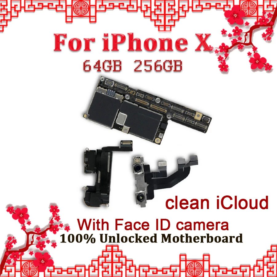 

Clean icloud For iPhone X motherboard With Face ID,100% Original Unlocked Logic Board For iPhone X 64GB 256GB Mainboard in stock