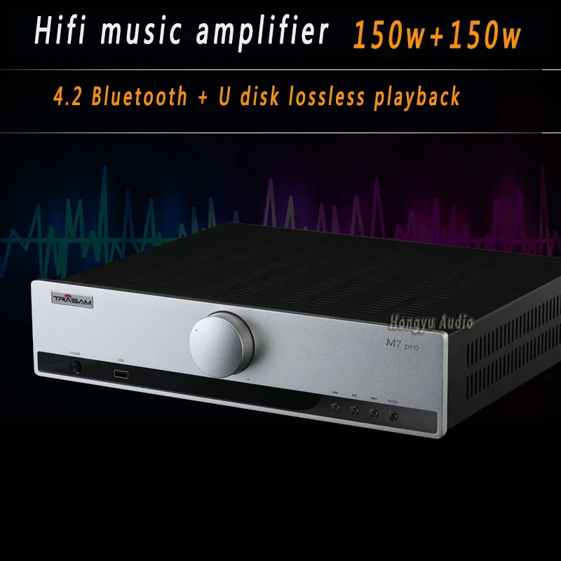 M7Pro HiFi 2.0 amplifier audio high power dual op amp U disk Bluetooth 4.2 subwoofer Amplifiers