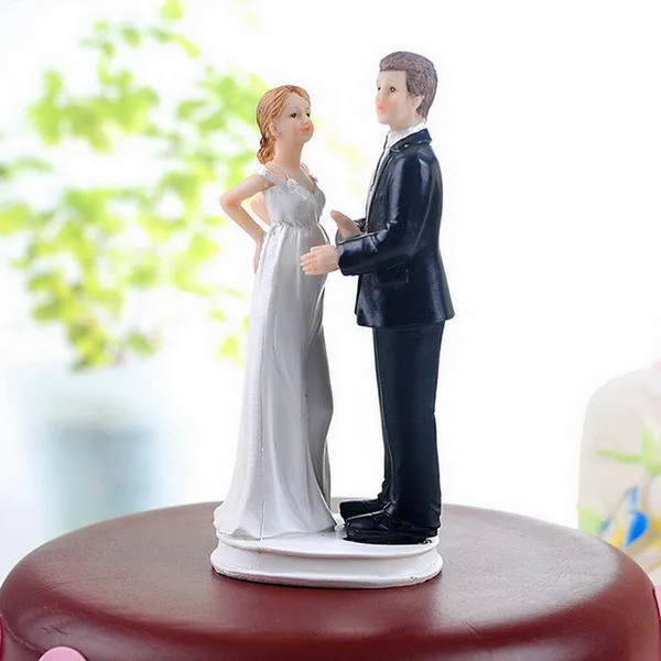 Забавная Статуэтка для жениха и невесты, свадебный торт, Топпер, персональное мероприятие, вечерние товары, свадьба, беременная жена