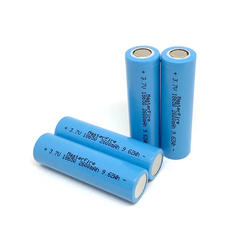

4pcs/lot MasterFire 18650 3.7V 2600mAh 9.62Wh Lithium Battery Rechargeable Batteries For Flashlight Torch