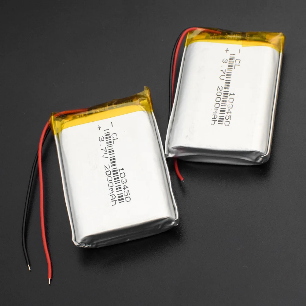 1/2/4 высокое Ёмкость 103450 3,7 V литий-полимерный Батарея 2000 Mah Li-po литий-полимерный аккумулятор MP5 gps Bluetooth Динамик клетки - Цвет: 2 pieces