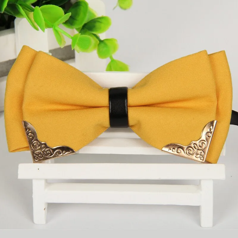 2014 classic new Мужская бабочка bowties желтый металл gravatas borboleta стильный и элегантный галстук-бабочка 1 шт. в партии