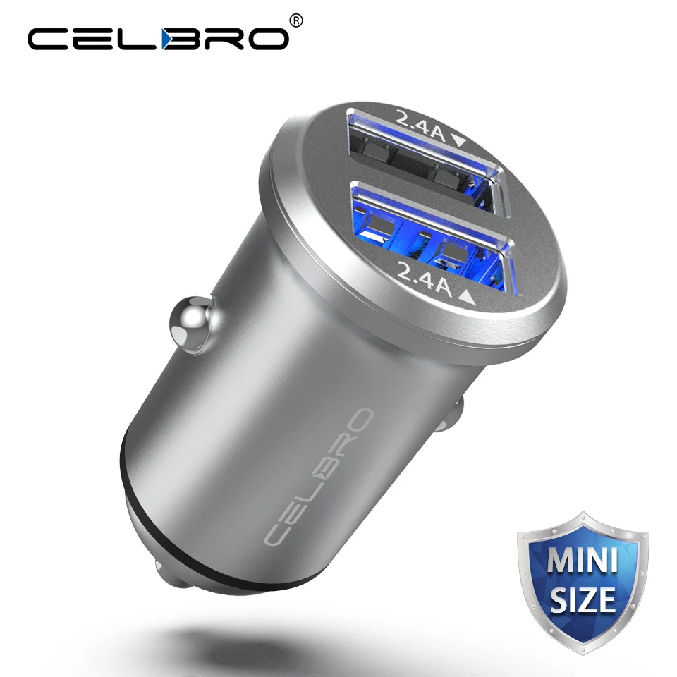 Мини Переходник USB для зарядки в машине 4.8A алюминиевый сплав автомобильное