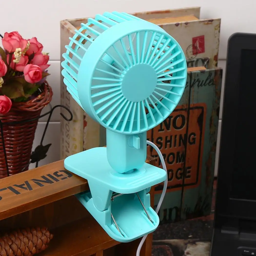

Mini Mute Clip Fan Rechargeable Silent 7 Blades Baby Stroller Fans Portable Air Cooling 2 Speeds Desk USB Fan New