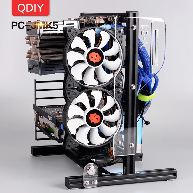 QDIY PC-JMK5 на заказ открытый алюминиевый блок водяное охлаждение платформа игра ПК материнская плата компьютер рамка Шасси кронштейн