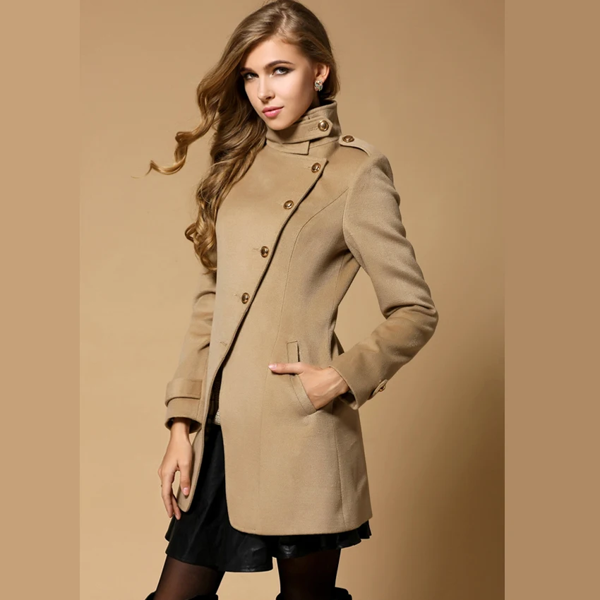 Brande design single breasted new 2013 military woman winter fashion ...