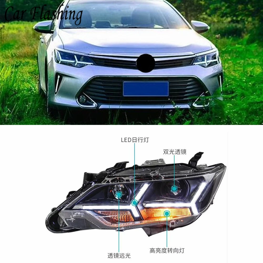 Автомобильный Стайлинг для 2015 2016 2017 Toyota Camry V55 светодиодный ные фары новые drl