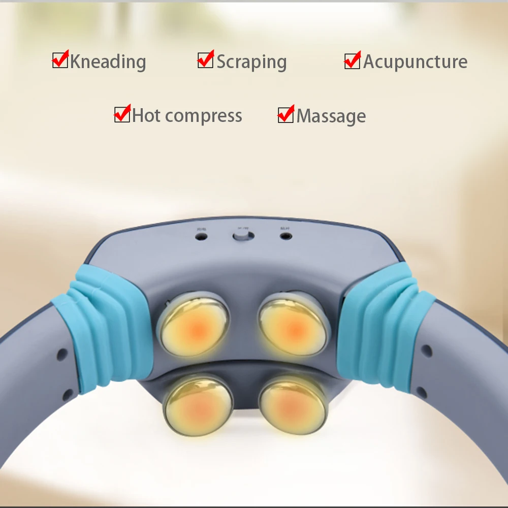 Quatro-cabeça de Pulso Alívio da Dor Ferramenta de Saúde Terapia Magnética Infravermelho Distante Aquecimento Massagem Nova Inteligente Cervical Massageador Elétrico 18 Cheap Instrumento Da Massagem Da garganta