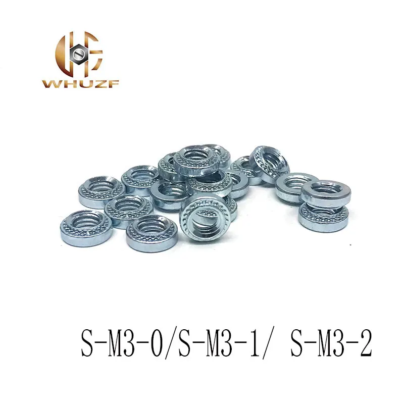 

Galvanized carbon steel Round nuts 100PCS S-M3-0/S-M3-1/ S-M3-2 Metric self clinching nuts Pressure riveting nuts M2