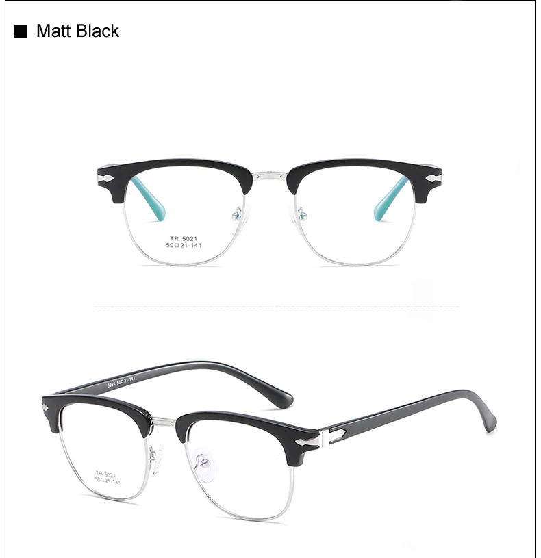 Два Oclock TR90 очки оправа для оптических очков гибкие оправы для очков Полуободковые оптика очки от близорукости Brillen X5021