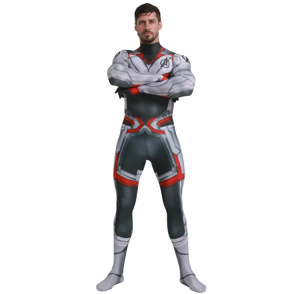 2019 High Quality Movie Avengers Endgame Quantum Realm Cosplay Costume Superhero Captain Marvel Zentai Bodysuit Suit Jumpsuits