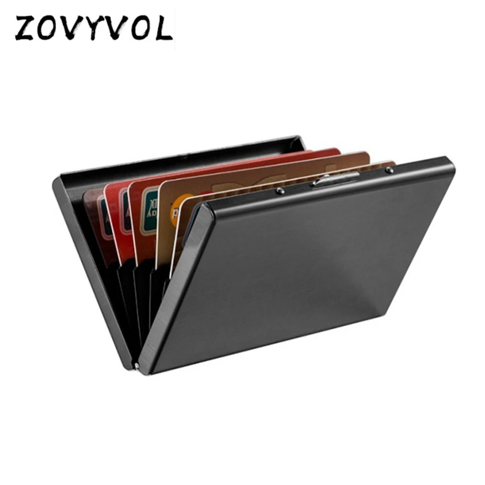 Мужской кожаный визитница ZOVYVOL из нержавеющей стали металлический держатель для