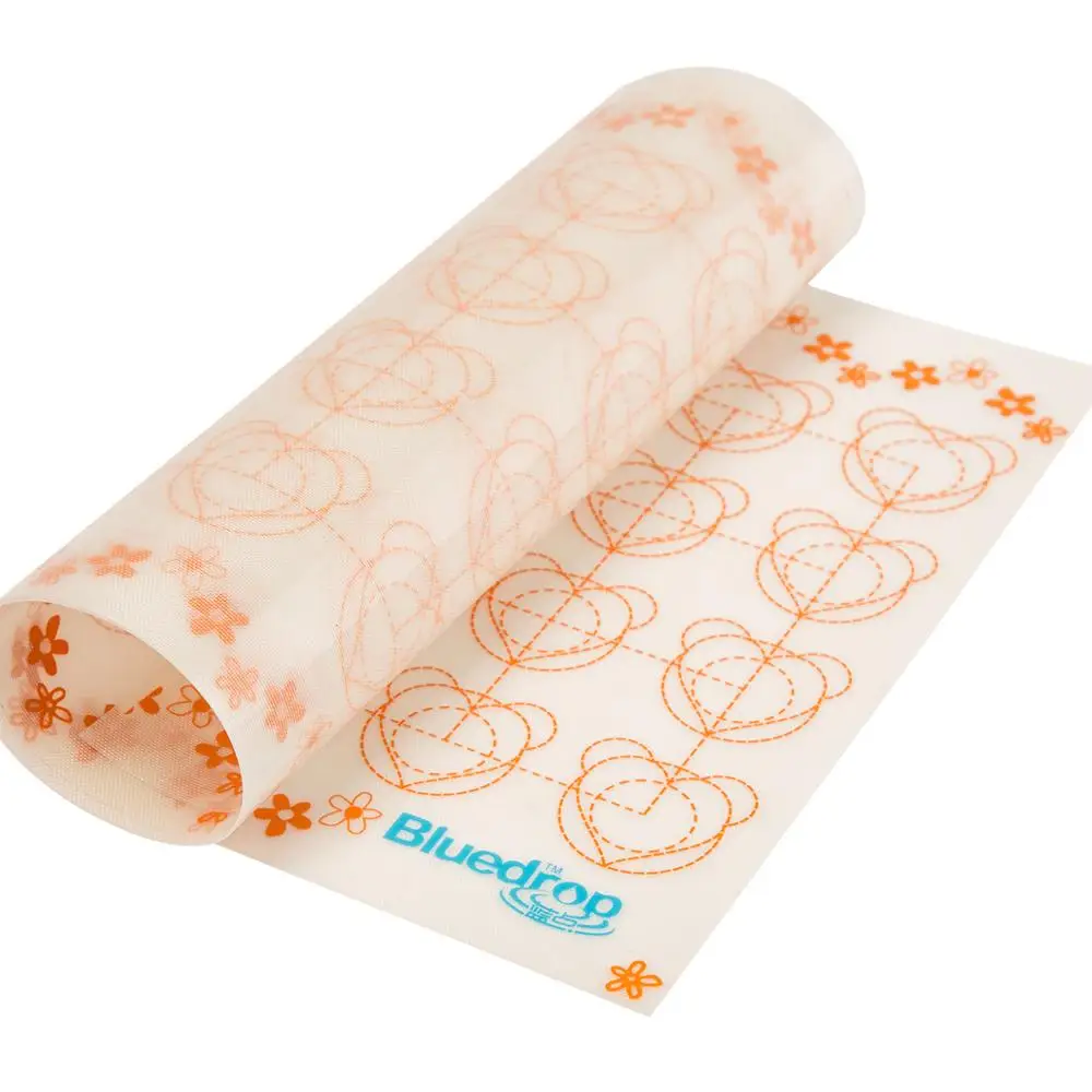 Силиконовый коврик для выпечки Bluedrop, подкладка для печенья в духовке, коврики для пекарни для макаронов, легко разрезать и подогнать под противень размером 27,5X80 см