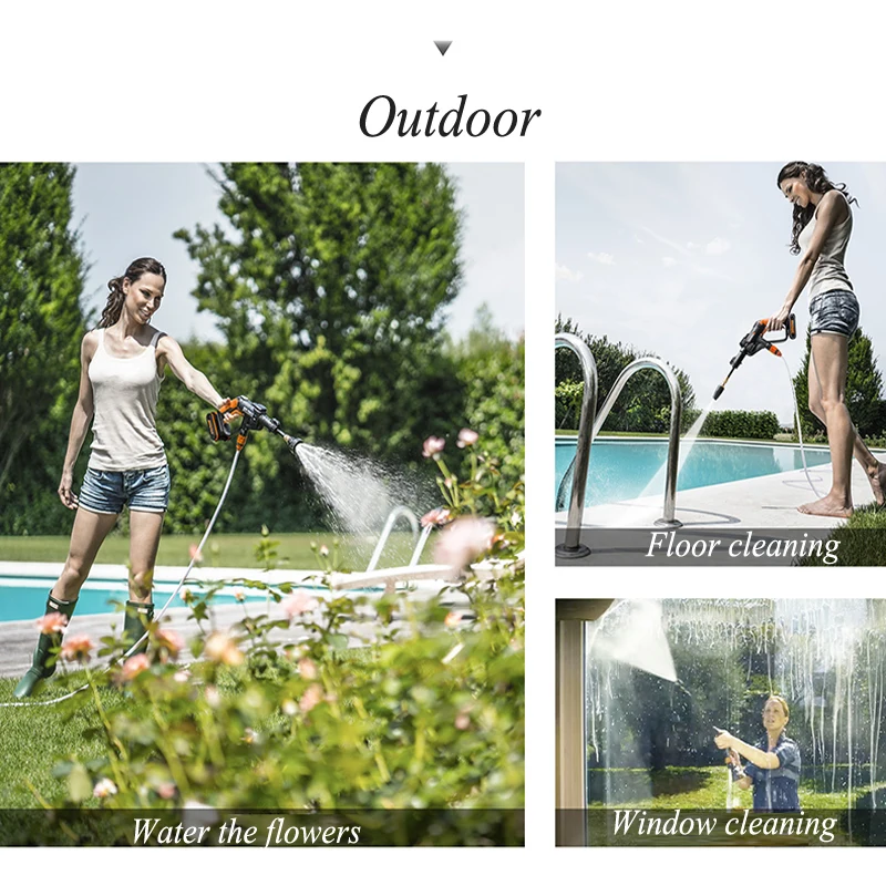 High-pressure Car Washing Machine Wireless Artifact Home Charging Water Gun Water Pump Lithium Battery Power Tools WG629E
