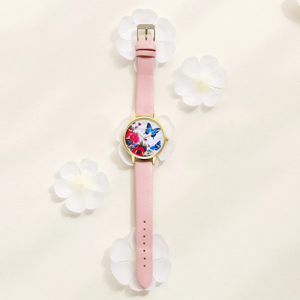 Модные высококачественные женские часы, женские модные часы с кожаным ремешком и бабочкой, аналоговые кварцевые наручные часы lvpai 533