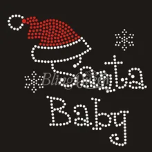 BlingQueen 25 шт./партия железо на горном хрустале мотивы Санта-Клауса Baby ChristmasDesign