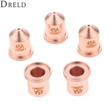 

DRELD 5pcs 45A Plasma Nozzle 220941 for Plasma Cutting Torch Consumables Drag-cut/ Mechanized/Unshielded Processes