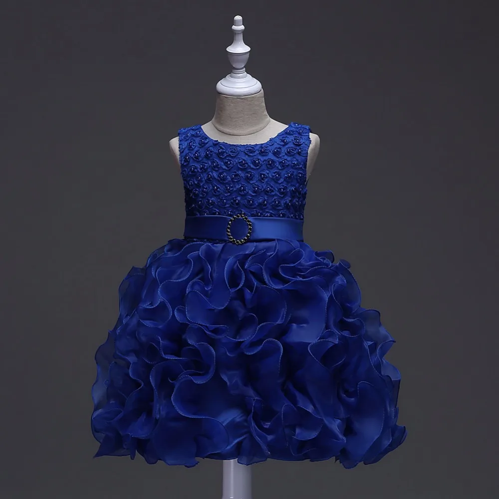 

NEW baby wedding dress kids girl dress party dress for kids girl Wedding presiding Short sleeve Bud pearl girl princess dress