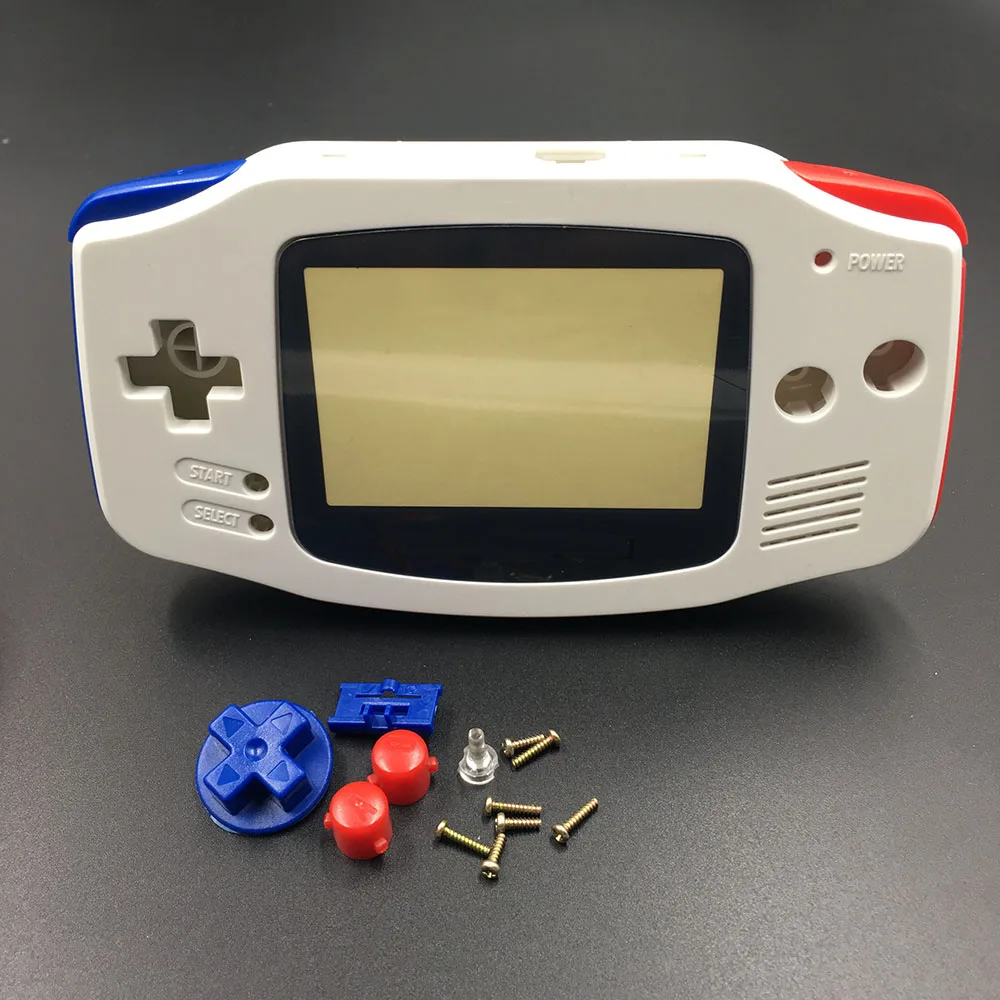 Белый сменный корпус для экрана nintendo Game Boy Advance GBA - Цвет: White Blue Red