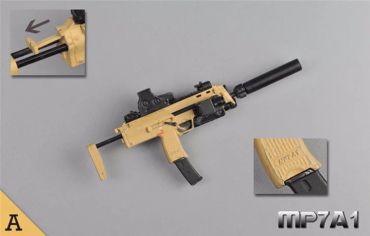 1/6 Scale Accessories MP7 Submachine Gun Weapons For 12" Action Figure Soldier 